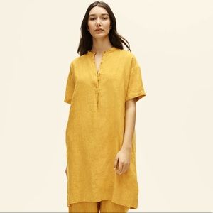 Eileen Fisher Marigold Linen Delave Dress with Pockets